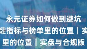 永元证券如何做到避坑指南？关键指标与榜单里的位置｜实盘与合规版